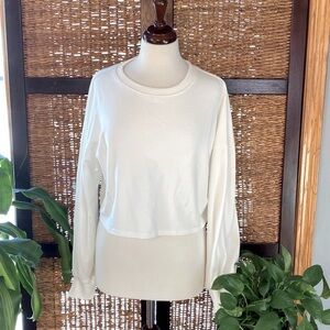 Shein large white crop sweatshirt